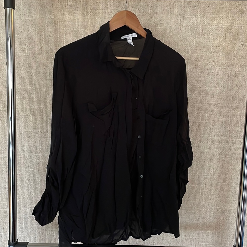 Black button down blouse